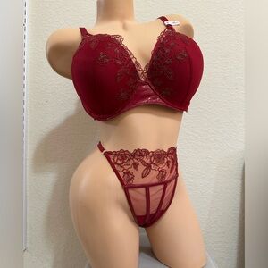 38dd, XL Victoria Secret Elegant Lace Embroidered Bra and Panty Set